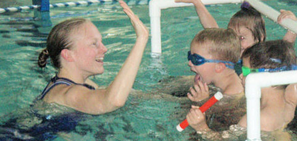 first swimming lesson